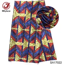 Эластичный Цифровой шелковый, с принтом Африканский Воск узор атласный шелк стрейч ткань для платья с принтом Дизайн Атлас SA17022