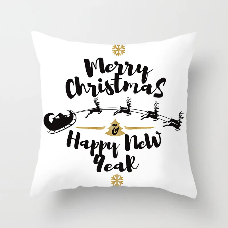 Fuwatacchi Наволочка на подушку с рождественским Рождеством из полиэстера, Наволочка на подушку с изображением Санта-Клауса и снежного Рождества, декоративная наволочка для домашнего дивана 45
