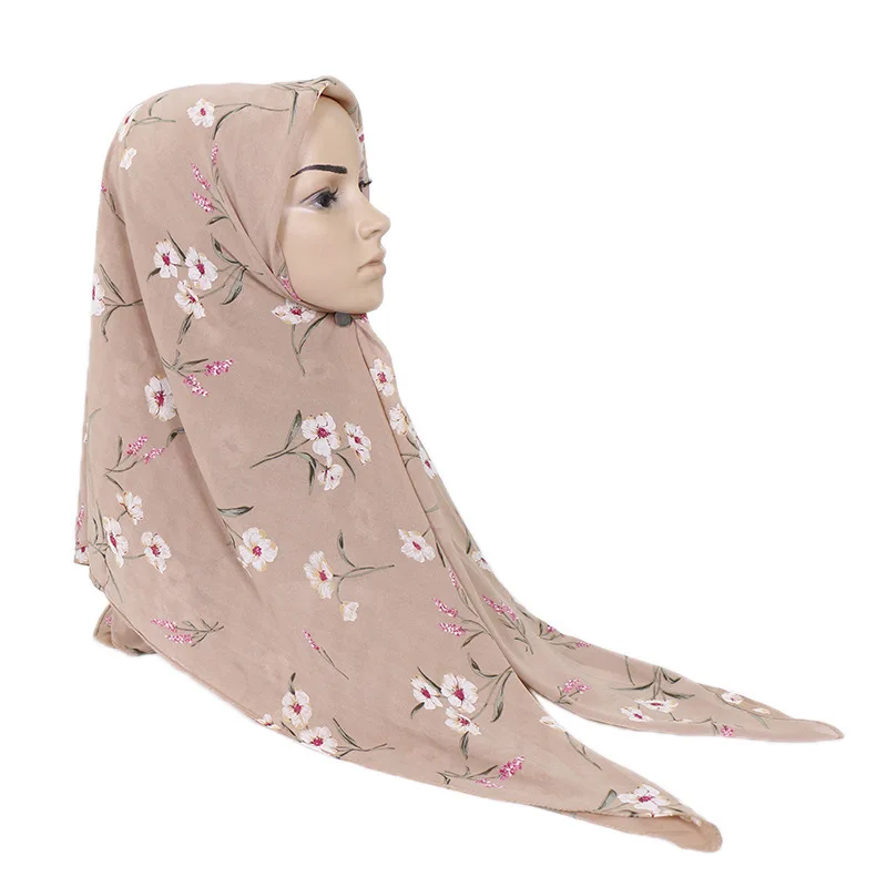 Простой испанский горошек цветочный пузырь шифон хиджаб шаль Женская мода Макси палантин исламский мусульманский Sjaal 180*75 см