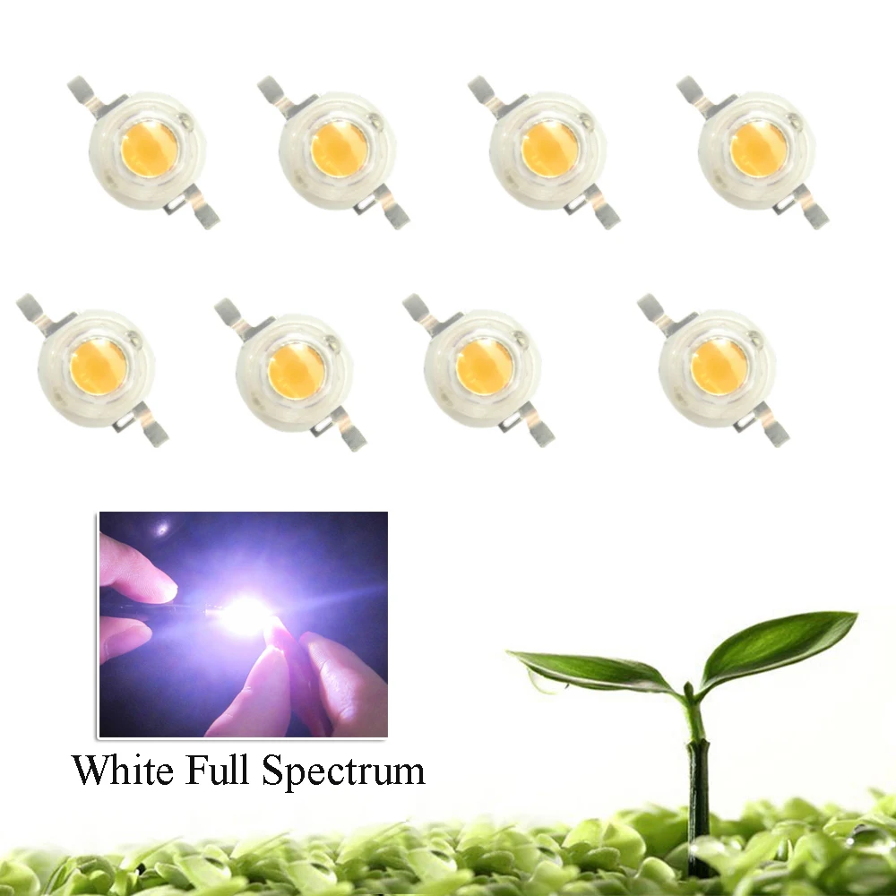 10pcs High Power 3w 45mil 700mA White Full Spectrum 380780nm SMD LED