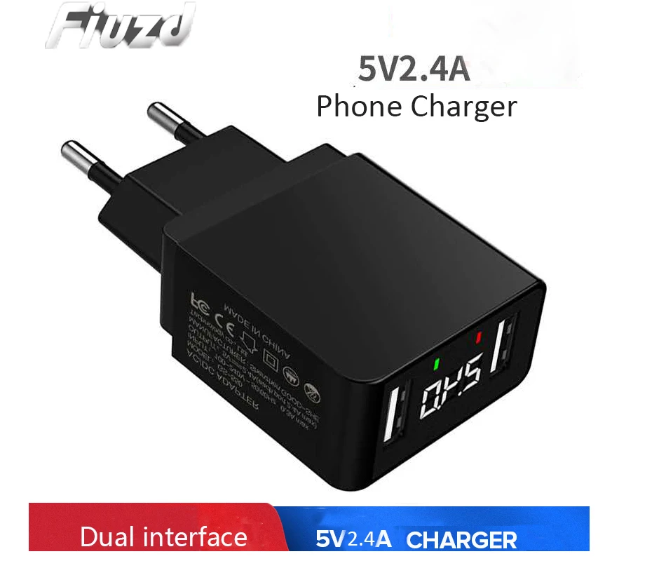 Fiuzd LED Display Universal Mobile Phone Charge for iPhone X 8  6 5 S Fast Phone Charger for Samsung Galaxy s9 s10+ S8 Xiaomi mi1111