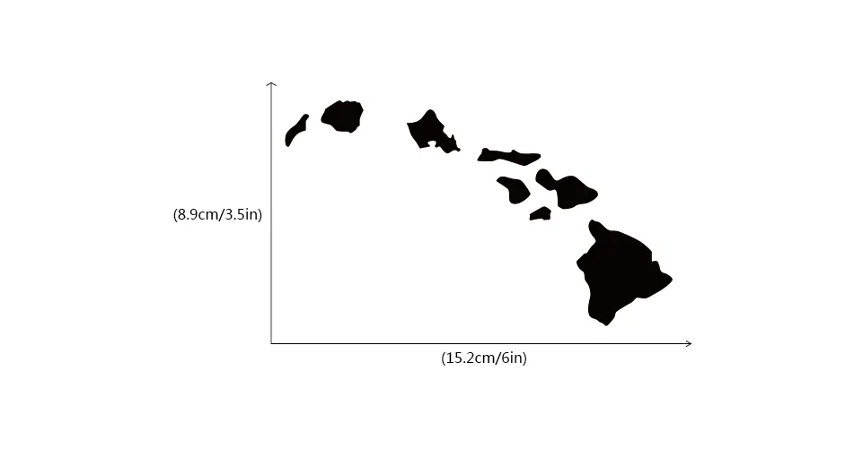Гавайский остров карта виниловая Автомобильная наклейка/наклейка для кузов Машины окно украшение CA1193