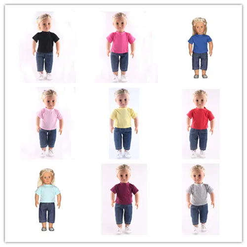 

8 new style High quality popular clothes Wear fit American Girl Doll For 18 inch Children best Gift (without shoes)N211-N219