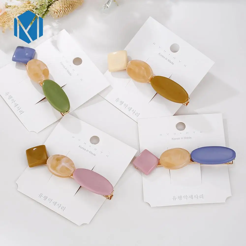 

MISM 1pcs INS Acetate Hairpins Girls Geometric Hair Accessories Candy Color Hair Clips Women Fashion Barrette Headbands Hairgrip