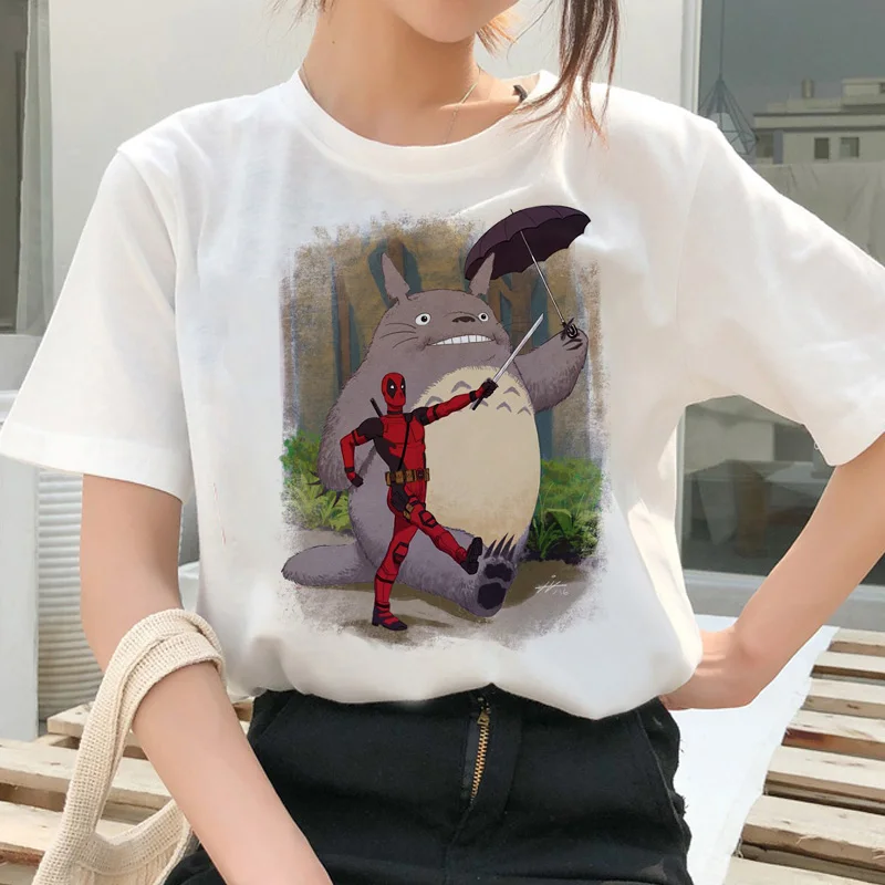 Totoro Spirit Out Футболка Studio Ghibli femme японский мультфильм Аниме женская футболка Миядзаки Хаяо одежда женская кавайная - Цвет: 5198