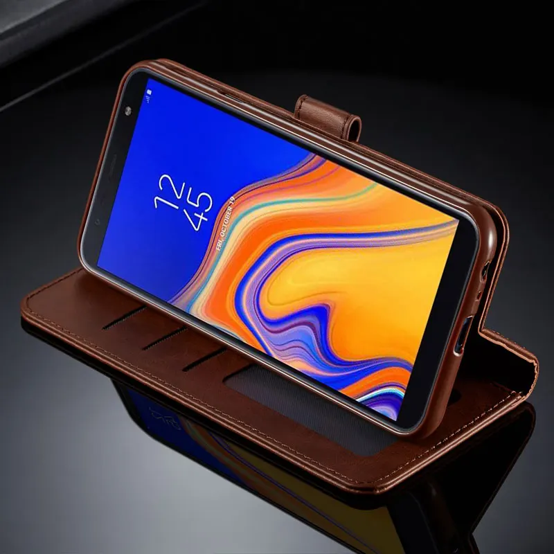 Чехол для Samsung Galaxy J4 J6 Plus роскошный высококачественный бумажник кожаный чехол с