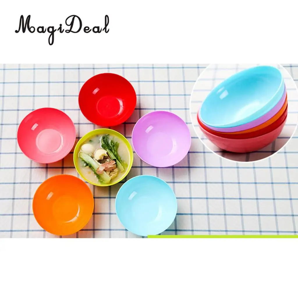 12 Pieces Plastic Camping Bowls Cereal Bowls Mixing Bowls Noodles Snacks Salad Fruits Container Outdoor Lunch Dinner Picnic BBQ