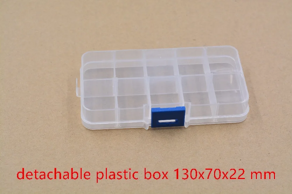 

1pcs component box electronic IC chip SMT screw ten lattices storage tool blue button 130mmx70mmx22mm