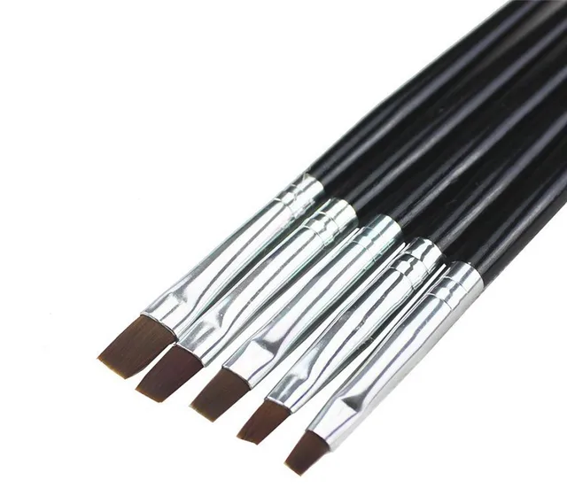 5 Sizes Set Flat Painting Drawing Pen Nail Art Brushes Acrylic 5 Sizes Set Flat Painting Drawing Pen Nail Art Brushes Acrylic Brush Kit
