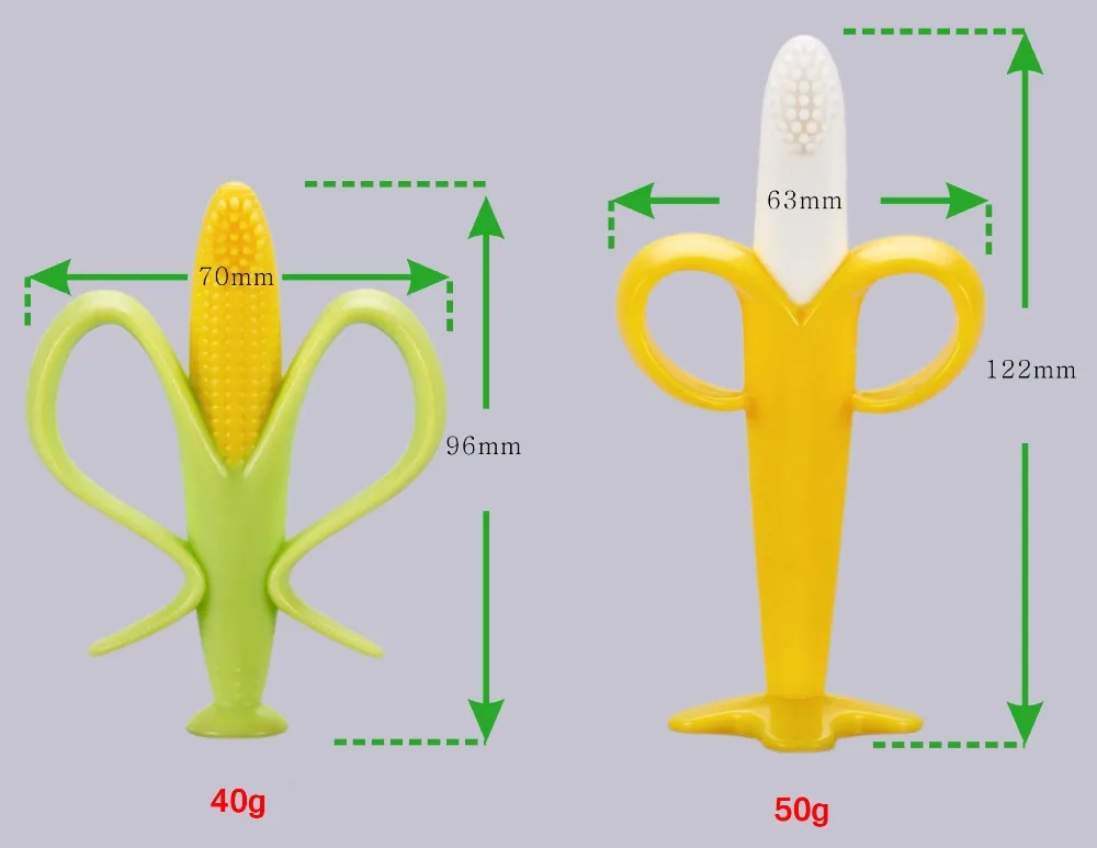 10 шт. детские игрушки силикона 0-12 месяцев банан кукурузы ребенок Bpa бесплатно Прорезыватели для зубов игрушки для новорожденных зубные