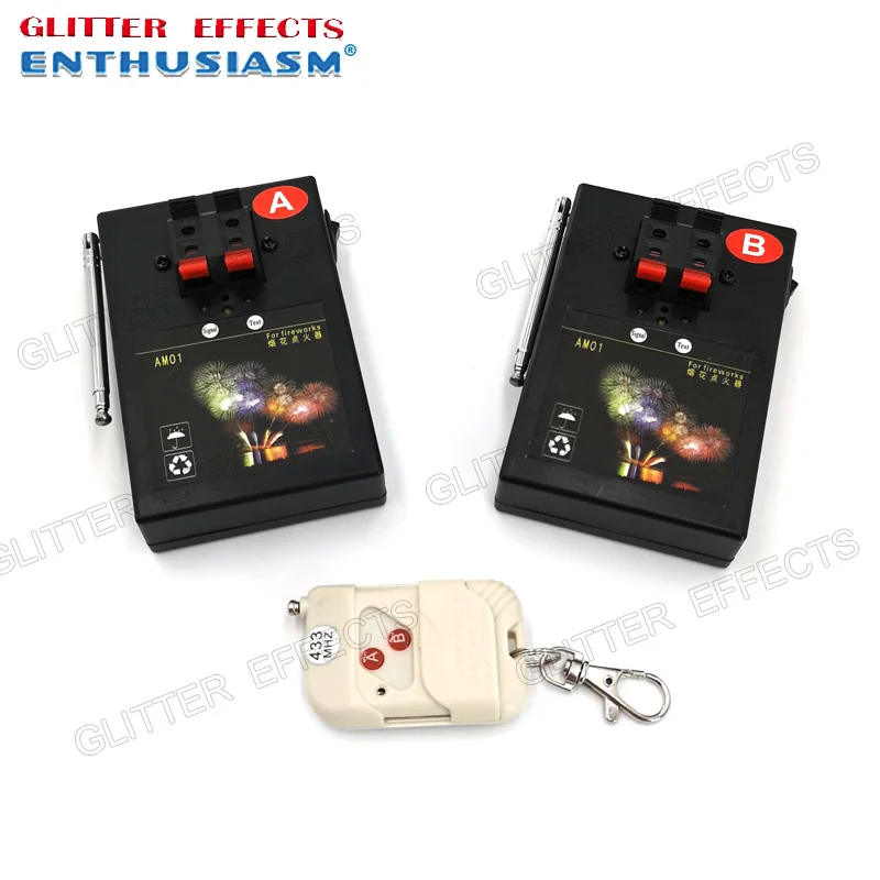 

AM01R-2 remote control double channel 2 cue receivers stage effects wedding light machine