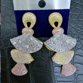 

GODKI Famous Brand Little Dress Design Dangle Earrings Trendy Zircon Wedding Engagement Party Dubai Earrings for women 2019