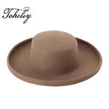 Осенне-зимний модный шерстяной винтажный широкополый Flanging Fedoras шапки для мужчин и женщин Bowler Floppy Feminino