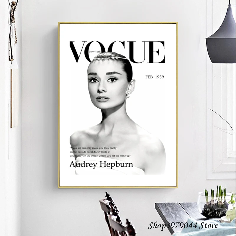 

Audrey Hepburn Poster Nordic Decoration Home Pop Art Canvas Painting Black And White Prints Posters And Posters Quadro Unframed