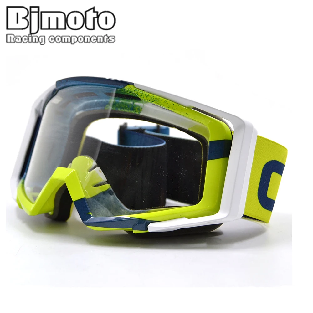 Tanie BJMOTO Motocross gogle okulary dla kask wyścigi Gafas motor terenowy ATV MX gogle jasne przyciemniane soczewki Off Road regulowany