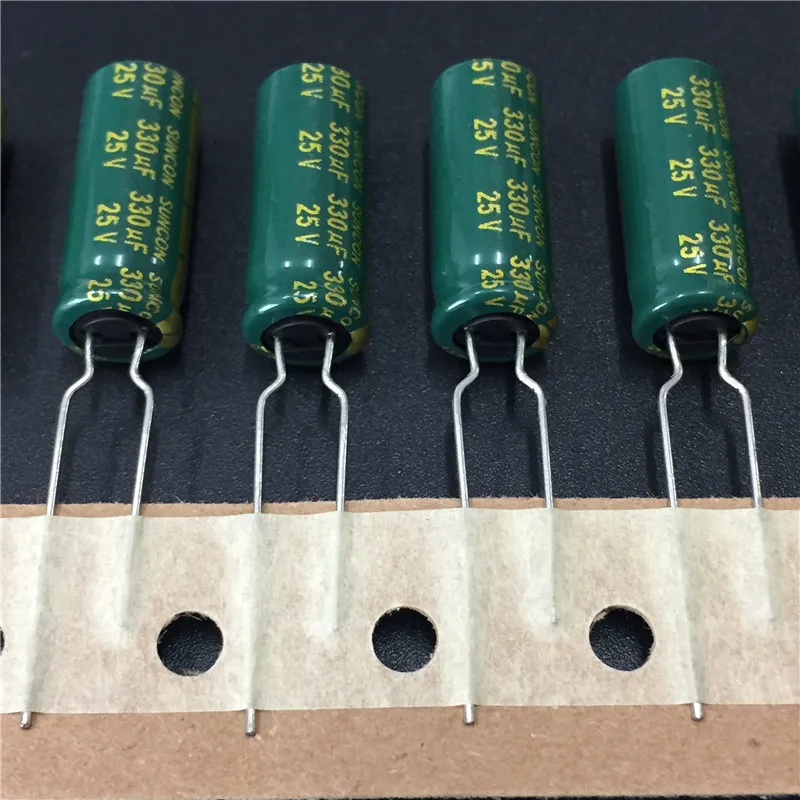 10 шт. 330 мкФ 25 в SUNCON(SANYO) AX серии 8x20 мм 25V330uF низкое сопротивление долговечный