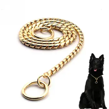 

Snake Chain Dog Show Collar Heavy Metal Chain Dog Training Collar Strong Chrome or Gold 3mm 4mm 5mm