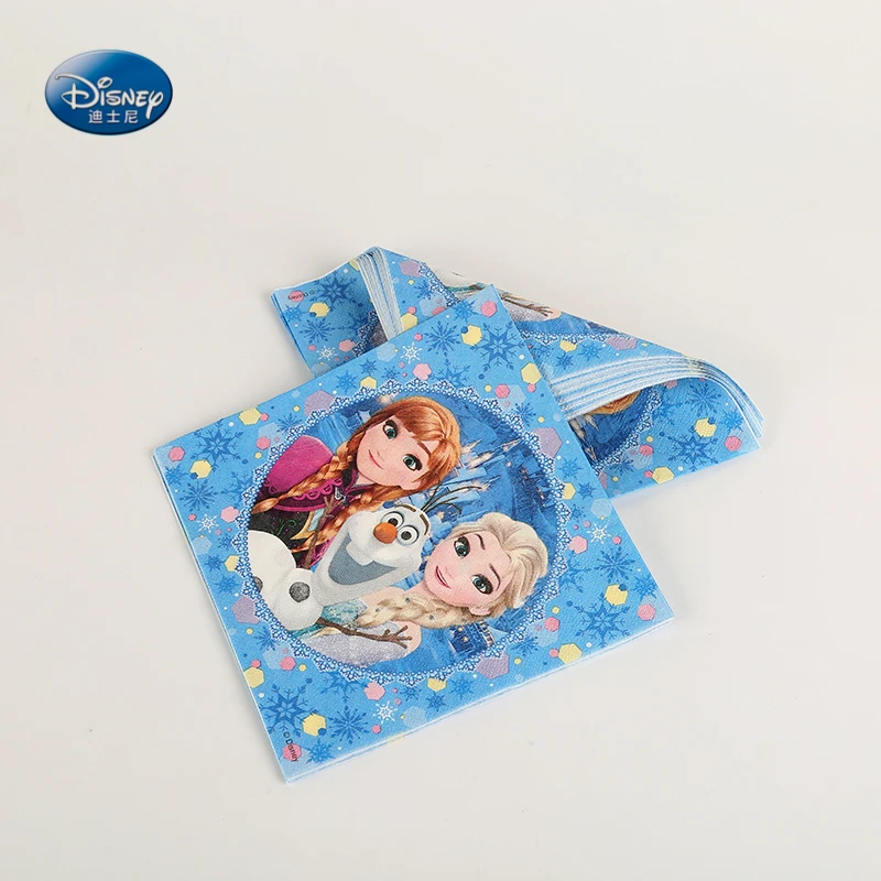 10Pcs/Pack Disney Frozen Party Paper Towel Elsa Napkins Party Decor Happy Birthday Favors Party Tableware Supplies Girls Favor
