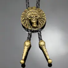 Индийский череп кожа западное Родео Боло Галстуки для мужчин галстук Байкер Gravata Borboleta ювелирные изделия