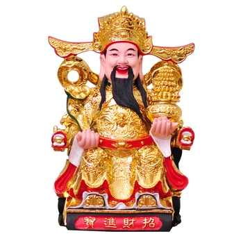

SHUN select Style God of Wealth Buddha statue Lucky Resin Opened gift Feng Shui Buddha Household Decoration