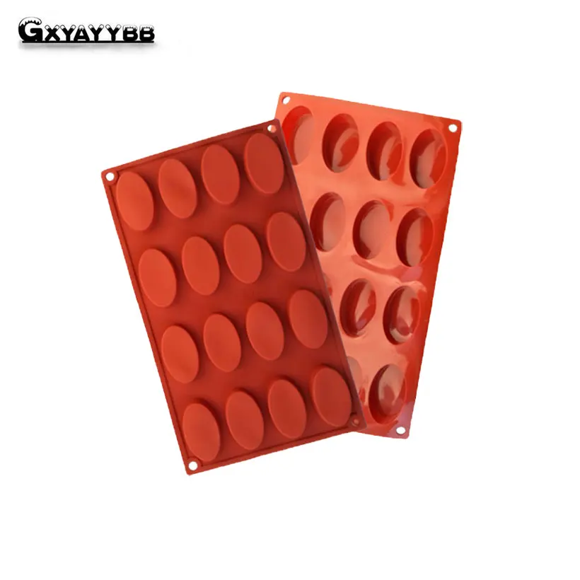 

GXYAYYBB 16 Cavity Silicone Handmade Soap mold Silicone Cake Mold Oval Goose Shape Pudding Jelly Candy Ice Biscuit Mould