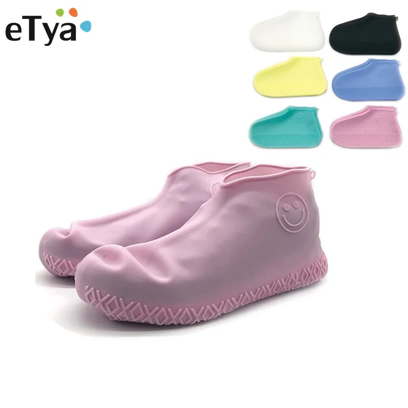 ETya/1 пара, женские и мужские туфли для многократного применения, покрытие из пластика, водонепроницаемый эластичный латекс, обувь, покрытие, противоскользящие непромокаемые сапоги, аксессуары