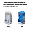 xintylink rj45 connector cat6 rg rj 45 ethernet cable plug 8P8C cat 6 shielded network conector jack lan rg45 modular blue 50pcs ► Photo 3/6