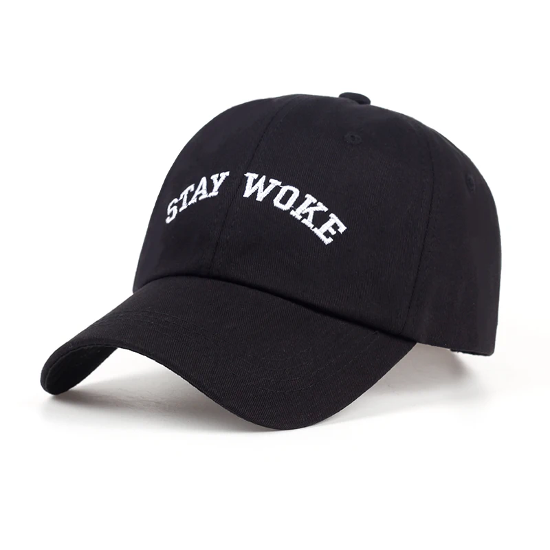 Новинка 2017 Stay Woke вышивка неструктурированных Dad Hat Регулируемые Мужчины Женская мода хлопок бейсбол Кепки