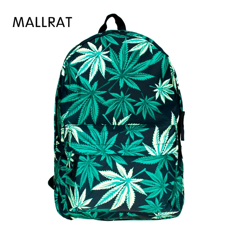 Mallrat черный сорняк 3D печать Vogue рюкзак Для женщин Mochilas Mujer Mochila школьный для