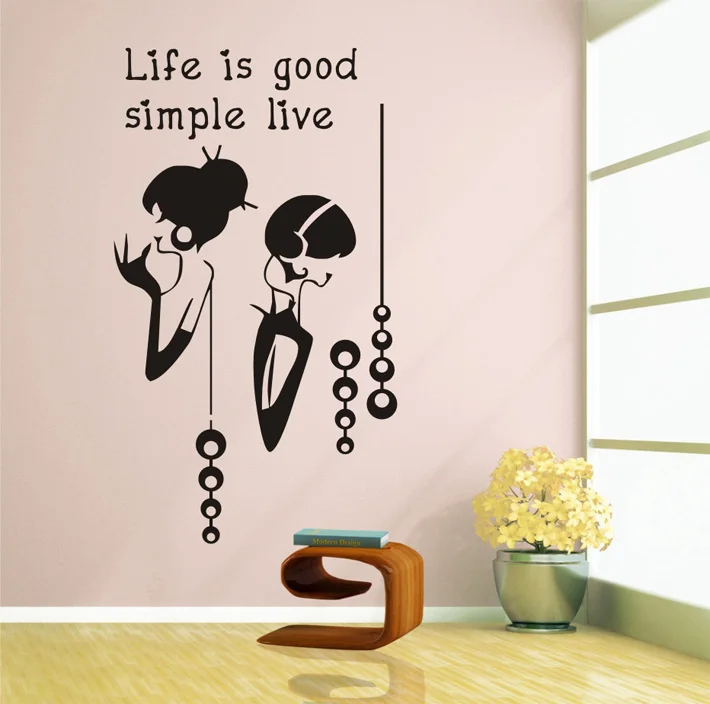 Fashion Shopping Girl Girl wall stickers shop and beauty salon cosmetic
