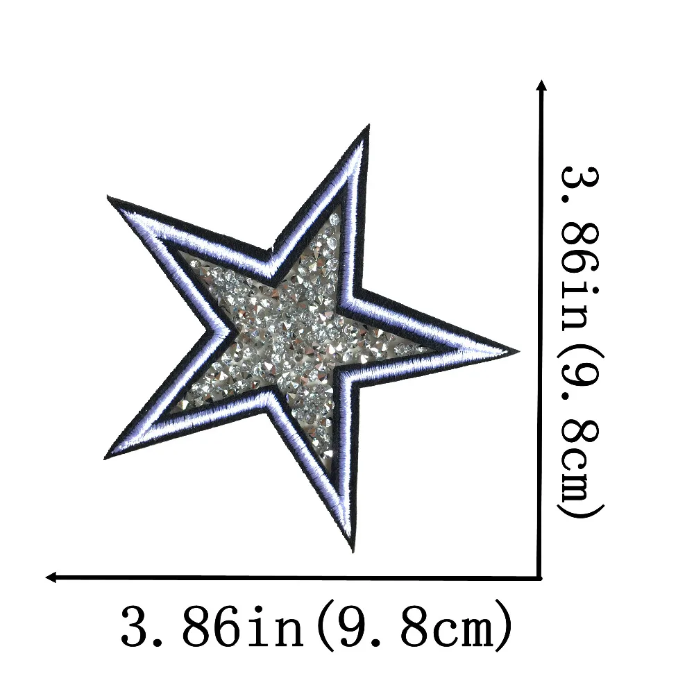 

5pcs DIY Hot Transfer Star Beaded Patches Iron on Rhinestones Beading Patch Badge for Clothes Bags Hats Shoes Decal Accessories