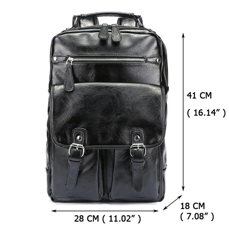 Винтаж кожа рюкзаки для мужчин 14 "ноутбук рюкзаки большой школьников сумка Мода Сумка через плечо для путешествий Сумки