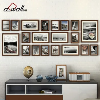 

Wood Photo Frames Collage Picture Frame Photo Frames Wall Set European Frame for Pictures Porta Retrato Moldura 20 Pieces/set