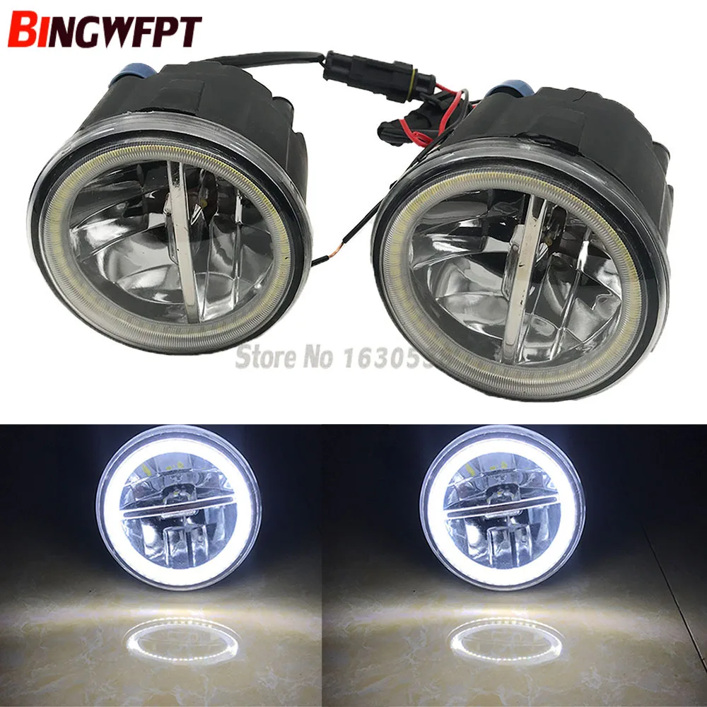 

2x Angel Eyes Fog Lamp Assembly Super Bright Fog Light LED Bulb For Nissan X-Trail (T31) 2007-2013 For Nissan Juke F15 Hatchback