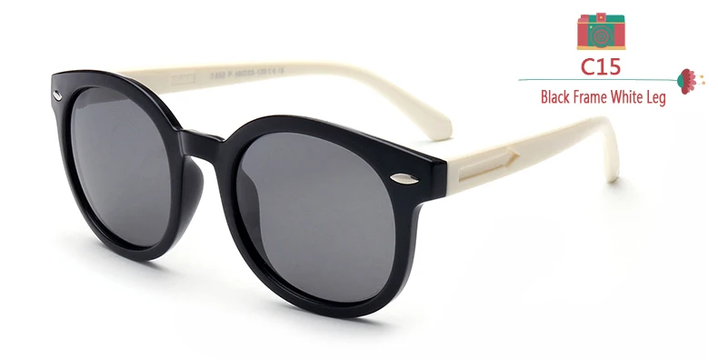 TESIA гибкие детские солнцезащитные очки для девочек и мальчиков с поляризованными линзами карамельный цвет силикагель рамки украшение-Стрела Oculos S832 - Цвет линз: C15 Black White