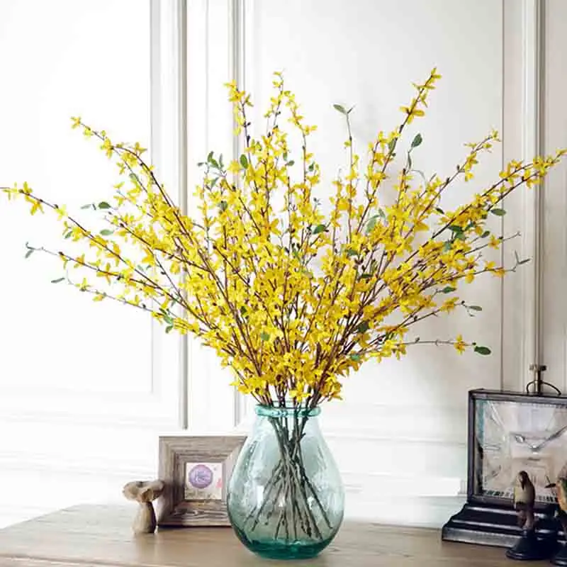 New Artifical Flower Decoration Yellow Primrose Silk Flower Home Wedding Decoration Design Houses Sitting Room Dining-room Porch