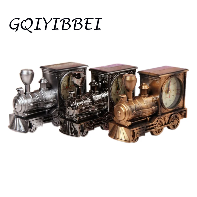 

GQIYIBBEI 1 Pcs Classic Motorcycle Train Pattern Retro Quartz Alarm Clock Home Crafts Birthday Gift Home Decoration Accessories