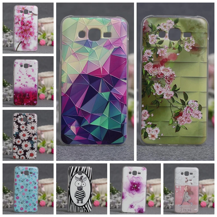 Luxury 3D Relief Painting Soft Silicone Back Cover Case for Samsung Galaxy J7 J700 SM-J700F Phone 2015 |