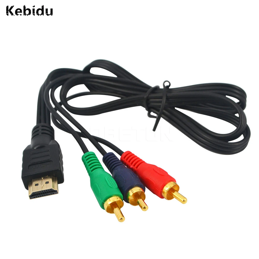 Kebidu 1 м 1080p HDMI штекер RCA Мужской адаптер видео аудио кабель HDTV VGA AV патч-корд конвертер для HDTV