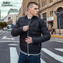 Enjeolon брендовая зимняя хлопковая стеганая куртка с капюшоном, пальто, мужские толстые стеганые черные парки с аппликацией, мужские толстовки, пальто WT0245