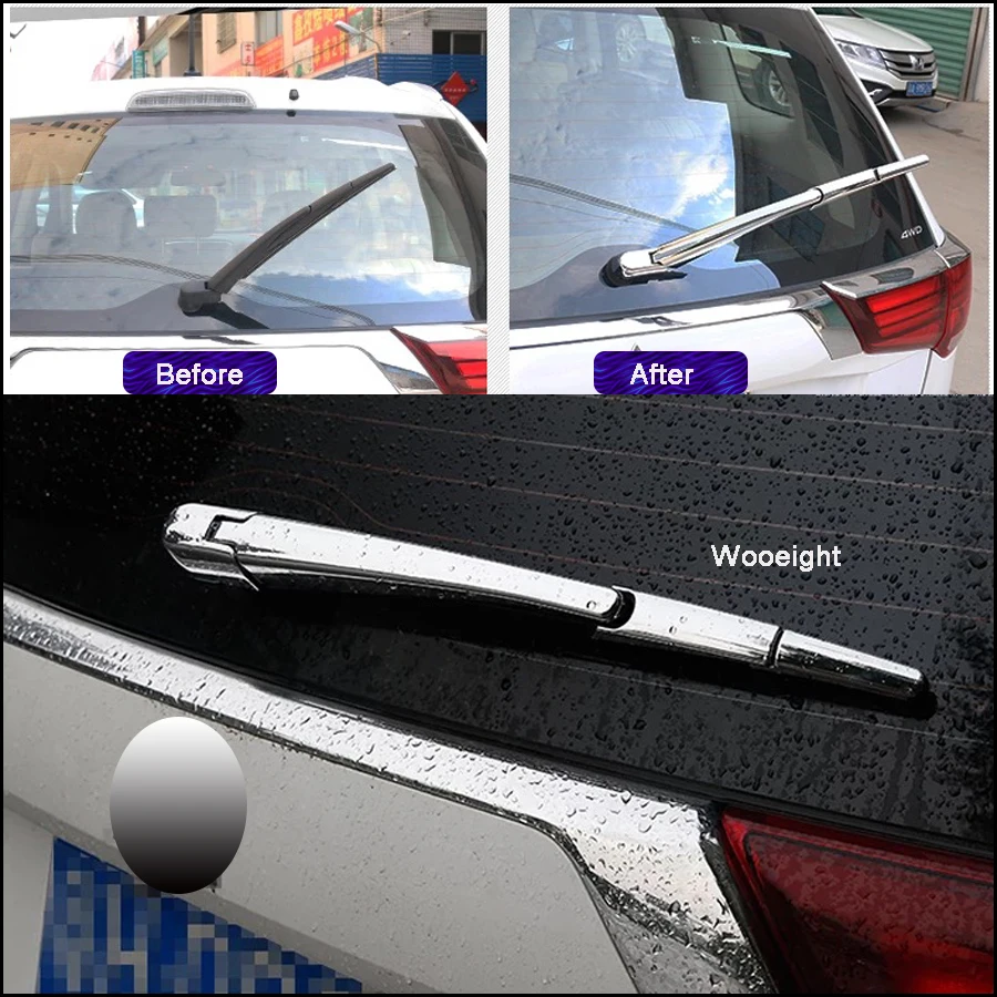 For Mitsubishi Outlander 2013 2014 2015 2016 2017 2018 Chrome Rear Window Wiper Arm Blade Cover Trim Garnish Molding (4)