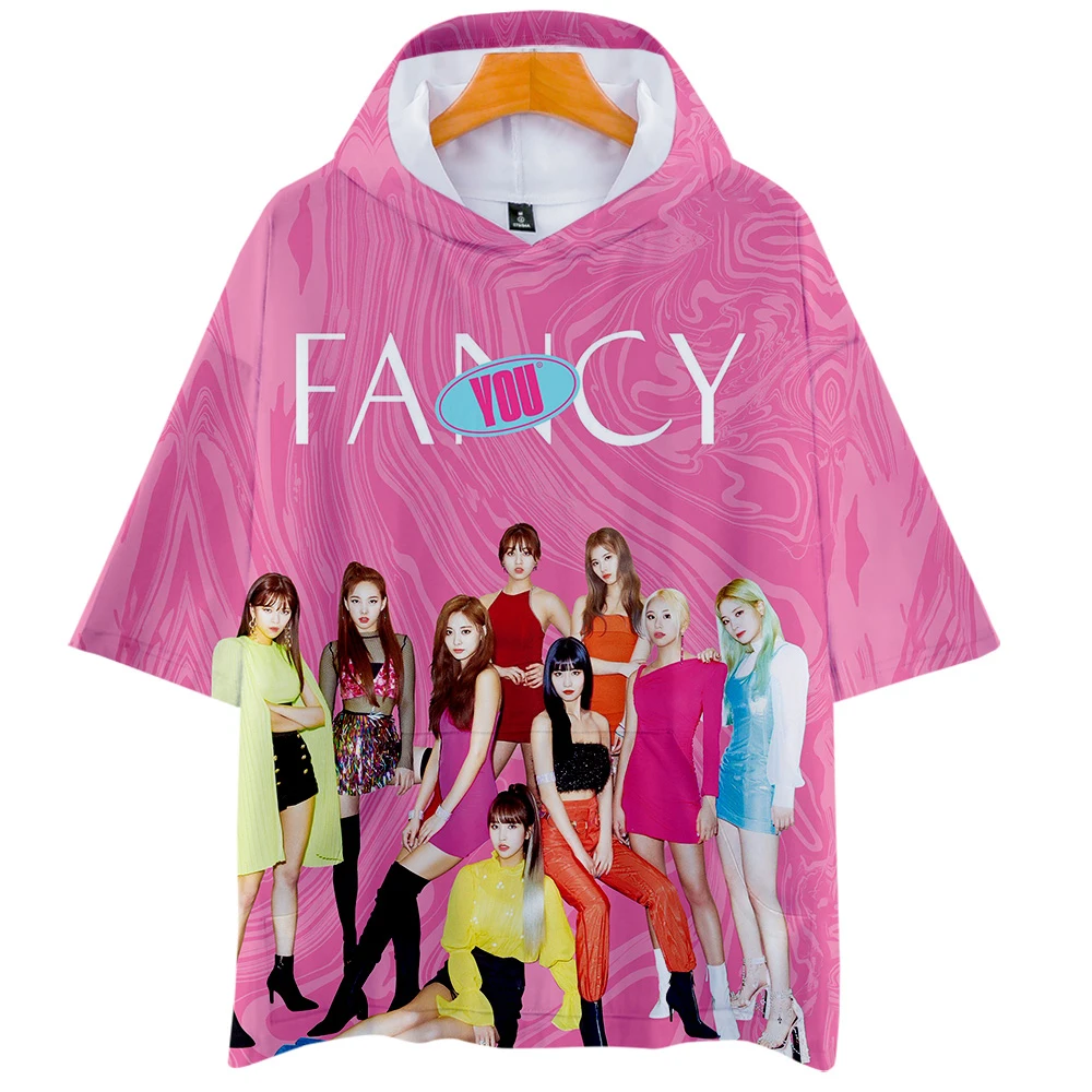 

Fashion HIP HOP M's combination TWICE short-sleeved hoodie women's men's summer Kpop fashion trend short sleeve sweatshirt