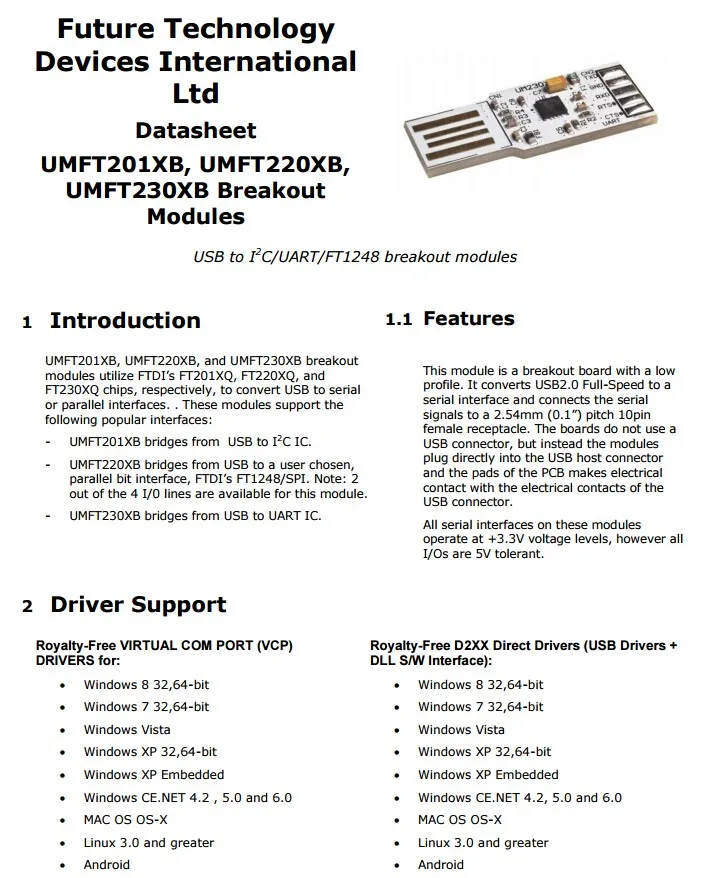 UMFT220XB-01 INFO