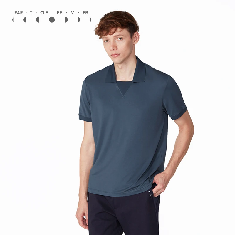 

Particle Fever Three Colors Summer Exercise Polo Shirt Men Short Sleeve Sports Shirt