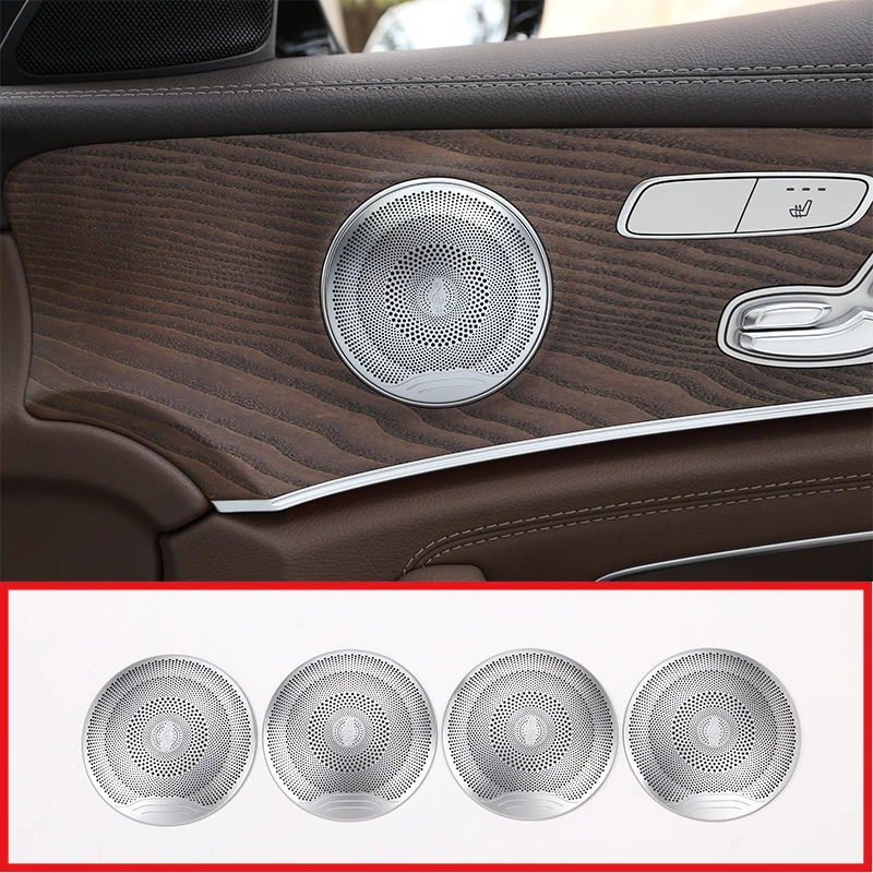 

4pcs Car Audio Speaker Door Loudspeaker Trim Sticker Cover For Mercedes Benz GLC X253 E Class W213 C Class W205 Car Accessory