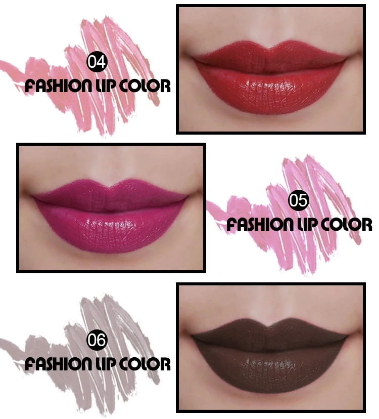 Paleta de Batom com Uma Maquiagem de Longa Pudaier Profissional Moda Cores Pintura Lábios Duração Vermelho Roxo Branco 2021 9 6 Beleza e saúde