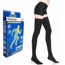 Findcool/компрессионные чулки для йоги с закрытым носком; женские чулки до бедра; Высокая поддержка; 15-21 мм рт. ст