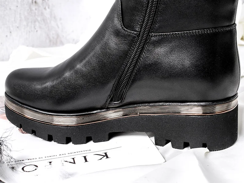 BELISS 2018 natural wool boots knee high women new fashion ladies winter boots fringe genuine leather platform  ( (10)