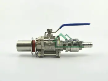 

Beer Brew Weldless Quick Disconnect Kettle Valve Kit, 3-Piece Ball Valve, 1/2" Quick Disconnect 1/2" Barb Homebrew hardware