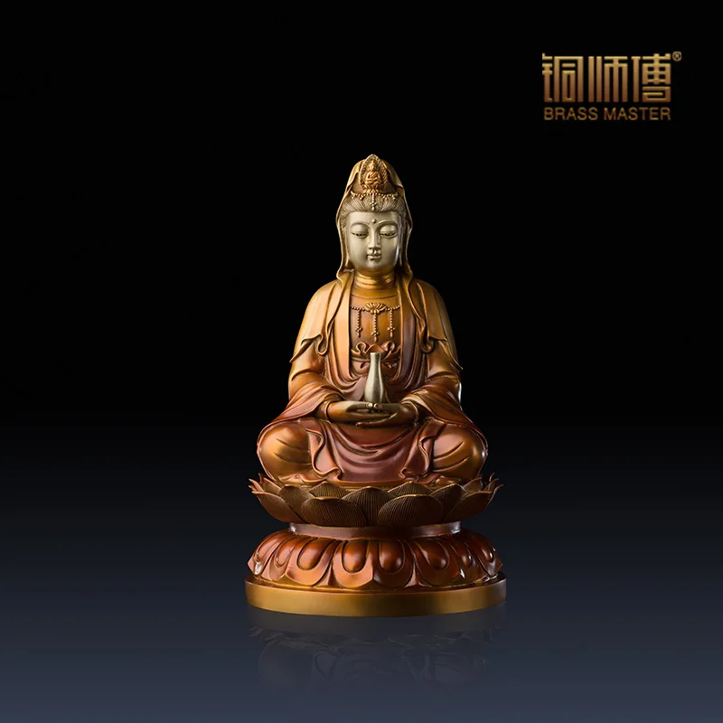 

Statues Copper sculpture home decoration Master Top Grade Peaceful Kuan Yin Buddha Craft Furnishing Articles Business Gift